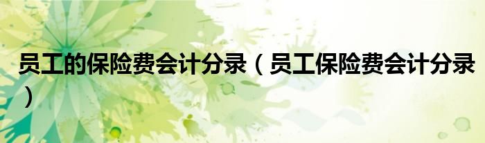 员工保险费会计分录(员工的保险费会计分录)