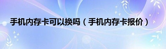 手机内存卡报价(手机内存卡可以换吗)