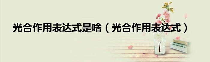 光合作用表达式(光合作用表达式是啥)
