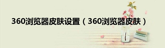 360浏览器皮肤(360浏览器皮肤设置)
