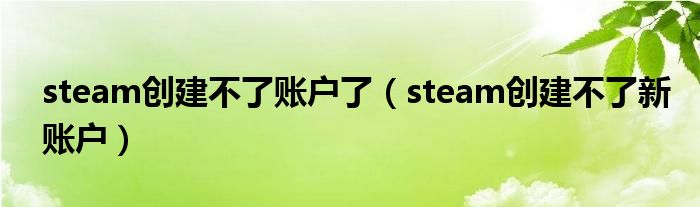 steam创建不了新账户(steam创建不了账户了)