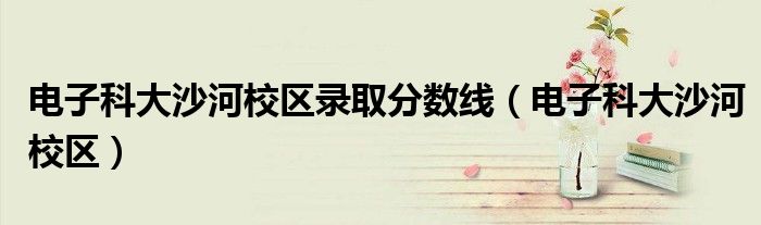 电子科大沙河校区(电子科大沙河校区录取分数线)