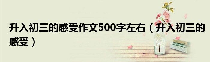升入初三的感受(升入初三的感受作文500字左右)