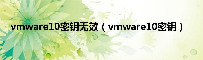 vmware10密钥(vmware10密钥无效)