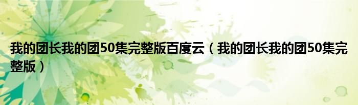 我的团长我的团50集完整版(我的团长我的团50集完整版百度云)