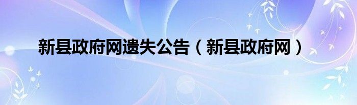新县政府网(新县政府网遗失公告)