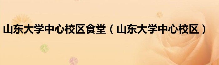 山东大学中心校区(山东大学中心校区食堂)