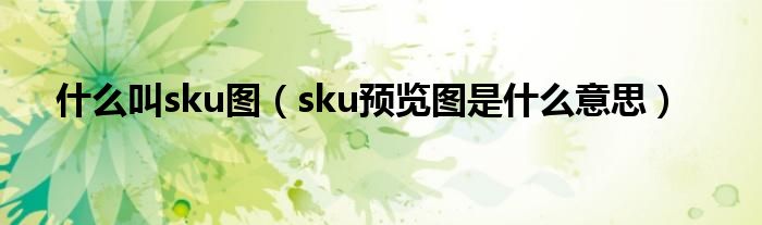 sku预览图是什么意思(什么叫sku图)