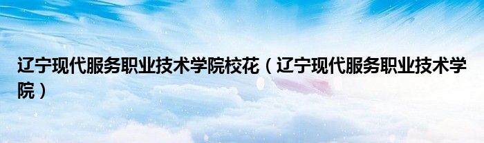辽宁现代服务职业技术学院(辽宁现代服务职业技术学院校花)