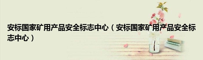 安标国家矿用产品安全标志中心(安标国家矿用产品安全标志中心)