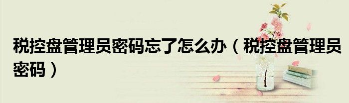 税控盘管理员密码(税控盘管理员密码忘了怎么办)