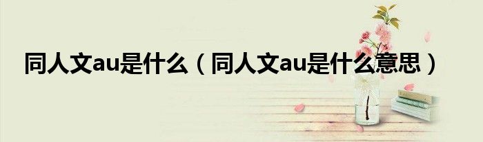 同人文au是什么意思(同人文au是什么)
