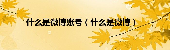 什么是微博(什么是微博账号)