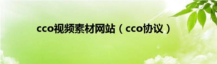 cco协议(cco视频素材网站)