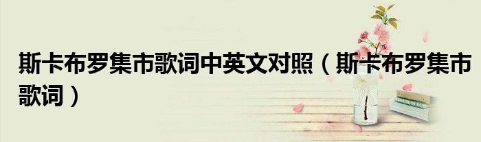 斯卡布罗集市歌词(斯卡布罗集市歌词中英文对照)