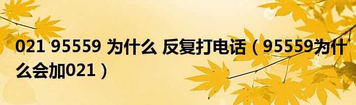 95559为什么会加021(021 95559 为什么 反复打电话)