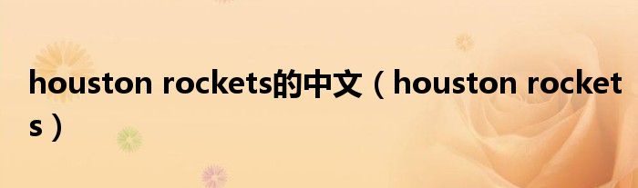 houston rockets(houston rockets的中文)