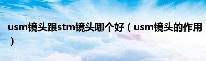 usm镜头的作用(usm镜头跟stm镜头哪个好)