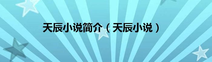 天辰小说(天辰小说简介)