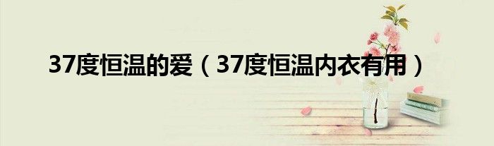 37度恒温内衣有用(37度恒温的爱)