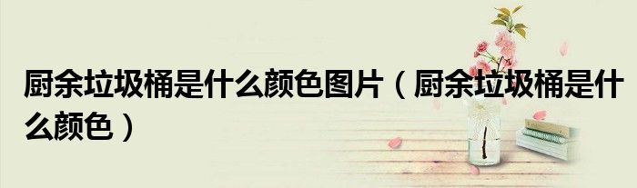 厨余垃圾桶是什么颜色(厨余垃圾桶是什么颜色图片)