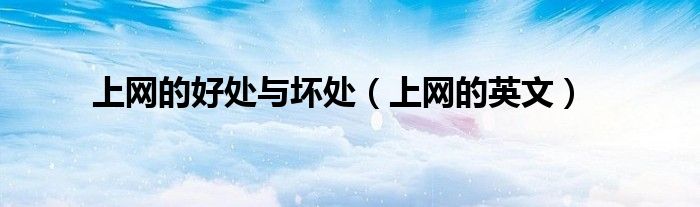 上网的英文(上网的好处与坏处)