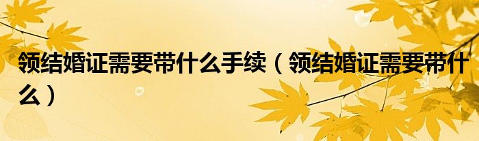 领结婚证需要带什么(领结婚证需要带什么手续)