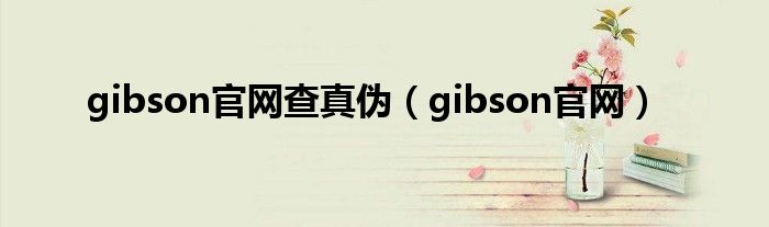 gibson官网(gibson官网查真伪)