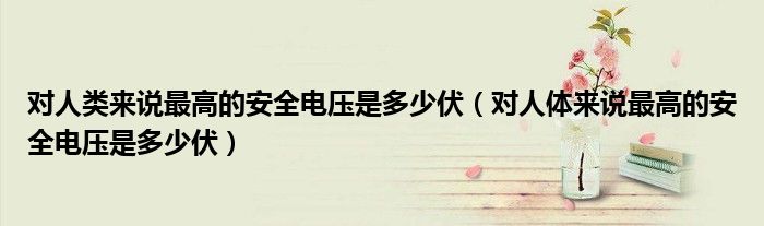 对人体来说最高的安全电压是多少伏(对人类来说最高的安全电压是多少伏)