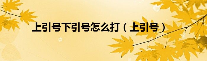 上引号(上引号下引号怎么打)