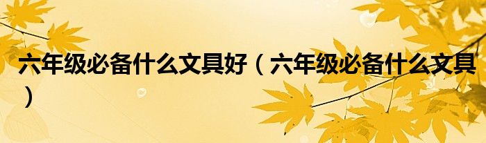 六年级必备什么文具(六年级必备什么文具好)