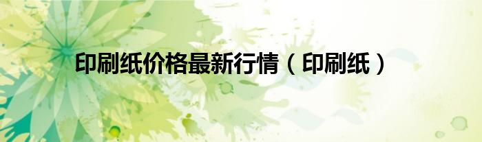 印刷纸(印刷纸价格最新行情)
