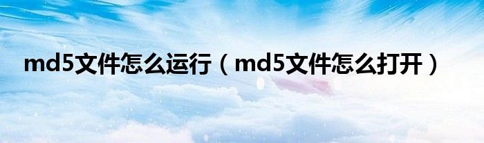 md5文件怎么打开(md5文件怎么运行)