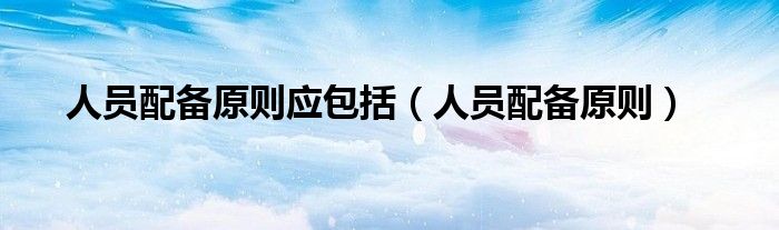 人员配备原则(人员配备原则应包括)