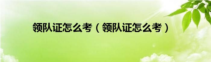 领队证怎么考(领队证怎么考)