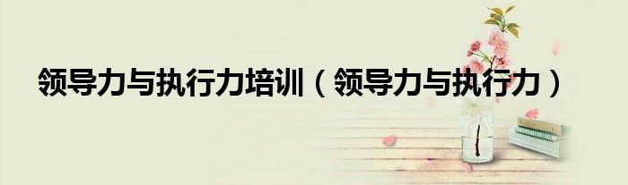 领导力与执行力(领导力与执行力培训)