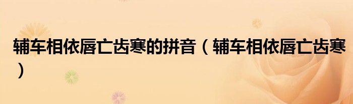 辅车相依唇亡齿寒(辅车相依唇亡齿寒的拼音)