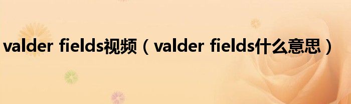valder fields什么意思(valder fields视频)