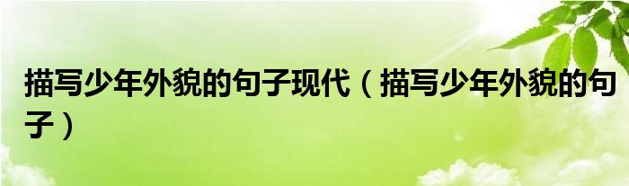 描写少年外貌的句子(描写少年外貌的句子现代)