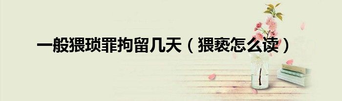 猥亵怎么读(一般猥琐罪拘留几天)