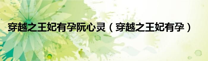 穿越之王妃有孕(穿越之王妃有孕阮心灵)