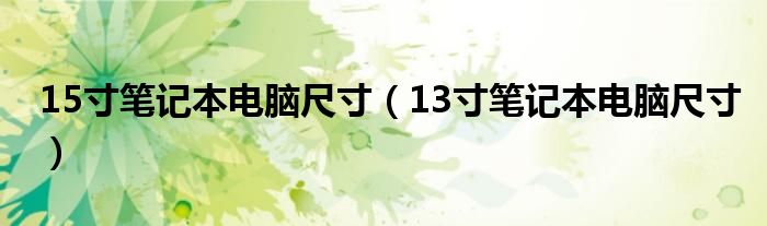 13寸笔记本电脑尺寸(15寸笔记本电脑尺寸)