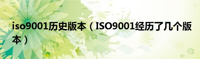 ISO9001经历了几个版本(iso9001历史版本)