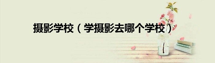 学摄影去哪个学校(摄影学校)