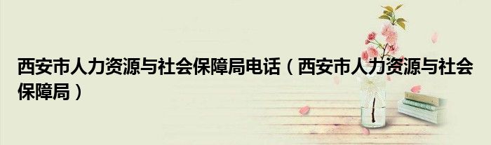 西安市人力资源与社会保障局(西安市人力资源与社会保障局电话)