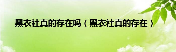 黑衣社真的存在(黑衣社真的存在吗)