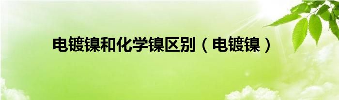 电镀镍(电镀镍和化学镍区别)