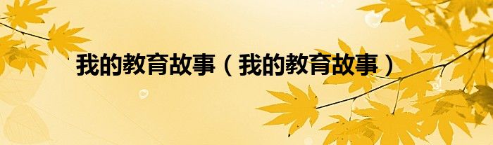 我的教育故事(我的教育故事)