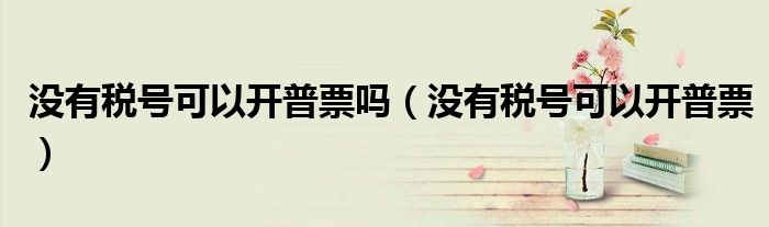 没有税号可以开普票(没有税号可以开普票吗)