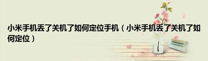 小米手机丢了关机了如何定位(小米手机丢了关机了如何定位手机)
